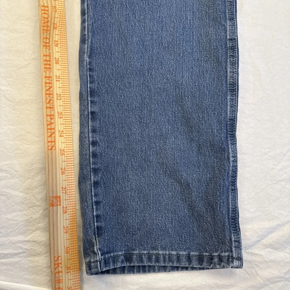 Wrangler Carpenter Jean Work Pants Men's 34x32 Blue Denim Work Pants With Stain